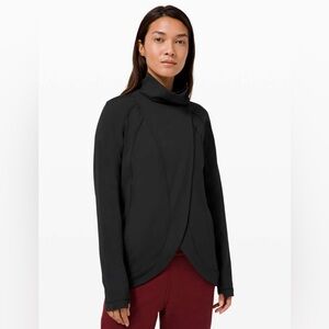 lululemon athletica Black Wrap-Front Funnel Neck Sweatshirt